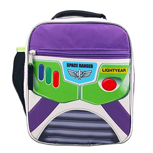 Buzz Lightyear Backpack with Lunch Box Set - Buzz Lightyear Backpack for Boys, Lightyear Lunch Box, Stickers, More | Toy Story Backpack for Kids