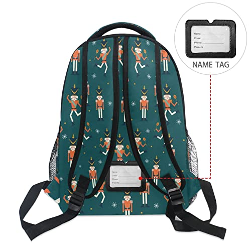 JHKKU Backpack for Girls Boys Christmas Nutcracker Student Shoulders Bag Lightweight School bags, Travel Laptop Bag S