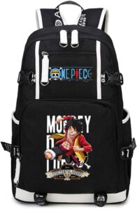 one and piece monkey d luffy anime backpack student schoolbag laptop book bag casual dayback black 2