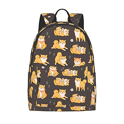 FeHuew 16 inch backpack Cute Dogs Shiba Inu Laptop Backpack Full Print School Bookbag Shoulder Bag for Travel Daypack