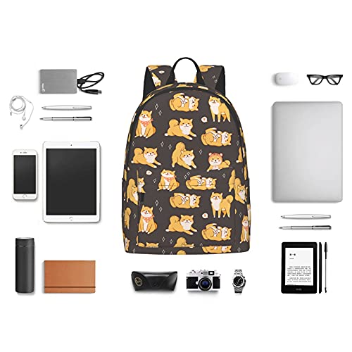 FeHuew 16 inch backpack Cute Dogs Shiba Inu Laptop Backpack Full Print School Bookbag Shoulder Bag for Travel Daypack