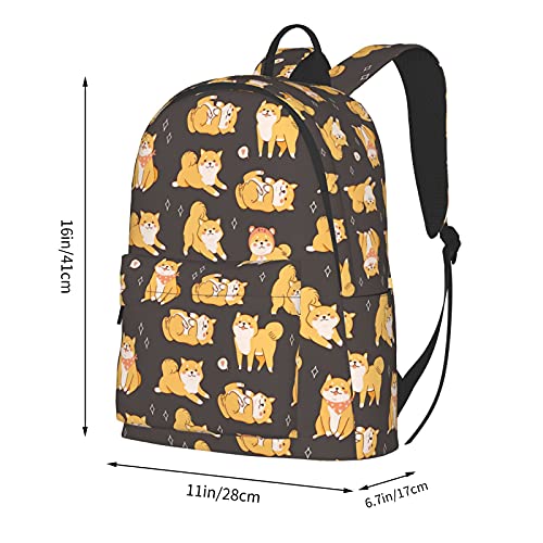 FeHuew 16 inch backpack Cute Dogs Shiba Inu Laptop Backpack Full Print School Bookbag Shoulder Bag for Travel Daypack