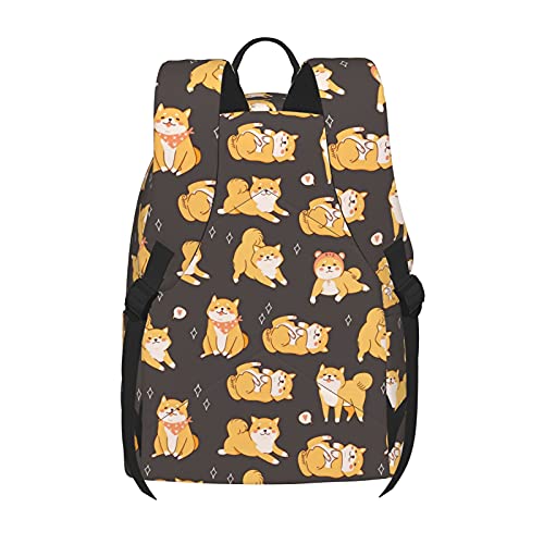 FeHuew 16 inch backpack Cute Dogs Shiba Inu Laptop Backpack Full Print School Bookbag Shoulder Bag for Travel Daypack