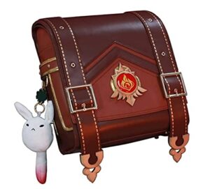 boermee genshin impact cosplay backpack klee bag travel bags klee cosplay costume props plush toy pillow (backpack+doll)