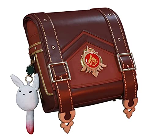 BoerMee Genshin Impact Cosplay Backpack Klee Bag Travel Bags Klee Cosplay Costume Props Plush Toy Pillow (Backpack+Doll)