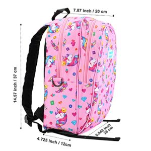 Home Tune Kids Backpack for Girl and Boys Toddler, for School Daycare Outdoor Travel Luggage LightWeight Zipper Closure Bag (Unicorn)