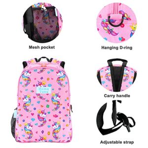 Home Tune Kids Backpack for Girl and Boys Toddler, for School Daycare Outdoor Travel Luggage LightWeight Zipper Closure Bag (Unicorn)