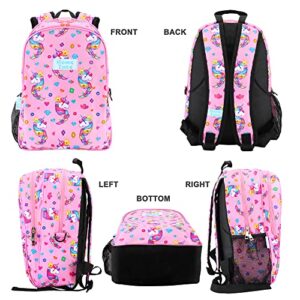 Home Tune Kids Backpack for Girl and Boys Toddler, for School Daycare Outdoor Travel Luggage LightWeight Zipper Closure Bag (Unicorn)