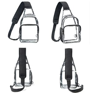 Clear Sling Bag Stadium Approved, Multipurpose Clear Shoulder Backpack, Casual Chest Daypack for Hiking, Stadium or Concerts