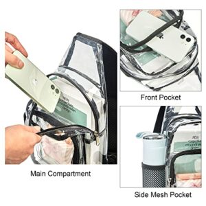 Clear Sling Bag Stadium Approved, Multipurpose Clear Shoulder Backpack, Casual Chest Daypack for Hiking, Stadium or Concerts