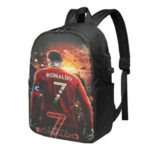 customized for football fans multifunction with ronaldo #7 logo backpack travel sports backpack, computer bag for men women