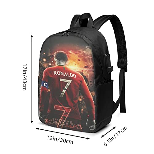 Customized For Football Fans Multifunction With Ronaldo #7 Logo Backpack Travel Sports Backpack, Computer Bag For Men Women