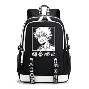 anime backpack anime cartoon print bookbag casual students schoolbag business travel laptop backpack (a)
