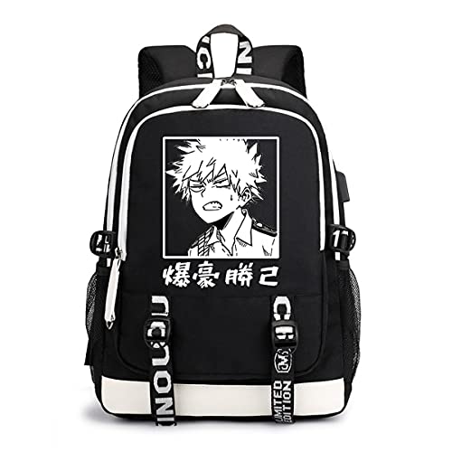 Anime Backpack Anime Cartoon Print Bookbag Casual Students Schoolbag Business Travel Laptop Backpack (A)