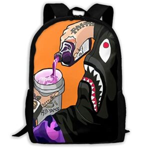 shark pattern blood backpack for travel laptop daypack 3d print anime backpack cartoon backpack 2