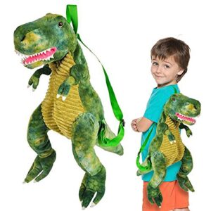 artcreativity plush t-rex backpack for kids, 1pc, dinosaur bag for kids with adjustable straps and zipper, cool dinosaur costume accessories for boys and girls, dinosaur gifts for boys and girls