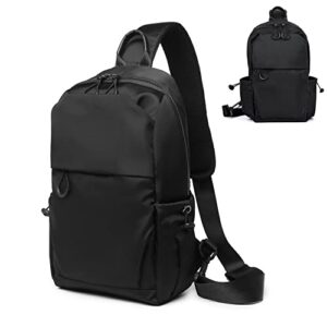 gooday small sling shoulder bag travel crossbody backpack for men, nylon waterproof lightweight chest bag