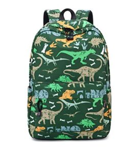 acmebon cute dinosaur children school backpack for boy and girl green