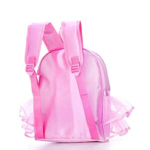 ORIDOOR Little Girl's Cute Ballet Dance Duffel Bags Tutu Dress Dance Backpack with Pink Lace for Ballerina B3 Pink Shoes