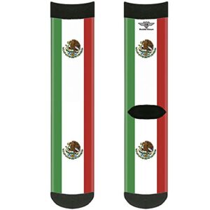 buckle-down unisex-adult’s socks mexico flags crew, multicolor