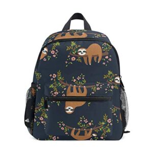 orezi cute sloth on branch kids backpack,toddler schoolbag preschool bag travel bacpack for little boy girl