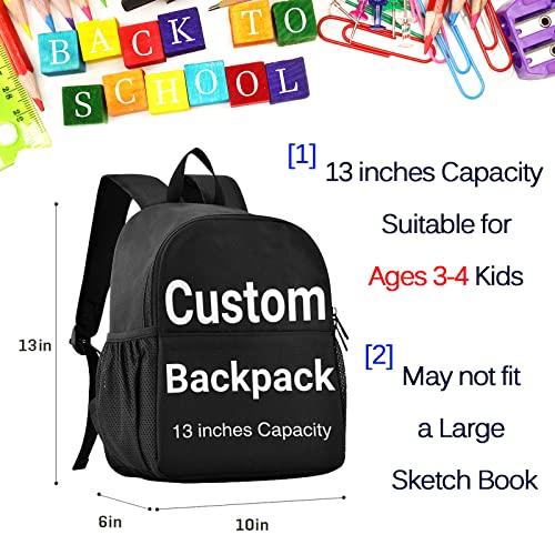 Naanle Custom Kid Backpack with Name Monster Truck Cars Backpacks Boys Girls Baby Rucksack for Preschool Kindergarten
