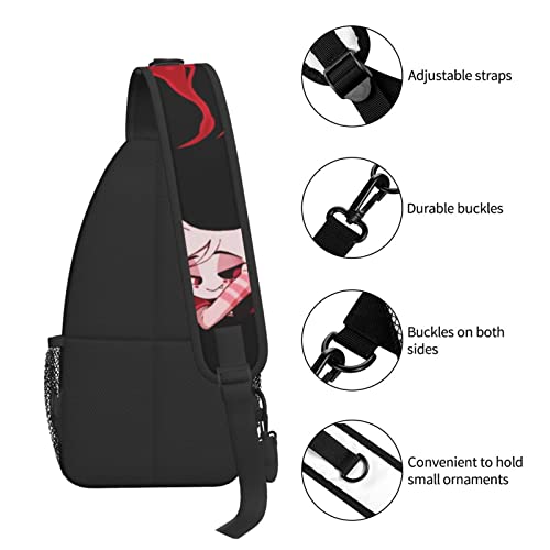 Hazbin Hotel Angel Dust Anime Crossbody Sling Backpack Travel Chest Shoulder Bag