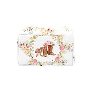 Eiis Unidesign Sweet Floral Hats Boots Horse Cowgirl Personalized Diaper Bag Backpack with Name,Custom Tote Bag Travel DayPack for Nappy Mommy Baby Boy Girl