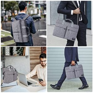 KINGSLONG 17 17.3 Inch Laptop Backpack Convertible Laptop Shoulder Messenger Bag Briefcase Handbag for Men Women, Grey