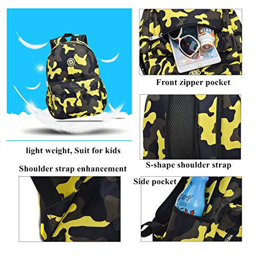 VIDOSCLA Camo Backpacks for Elementary,Primary Students Schoolbag,Boys Casual Daypack for Kids
