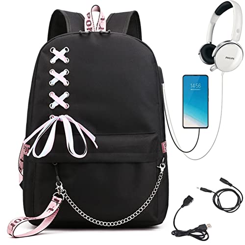 ISaikoy Anime Spy x Family Backpack Shoulder Bag Bookbag School Bag Daypack Color15, Black 15