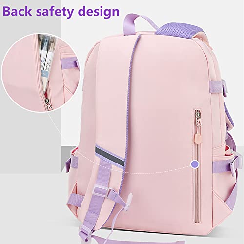 MOONASE Kawaii Bunny Backpack For Girls Bookbag Cute School Bag With Kawaii Pin Bunny Backpack (Blue, Large)