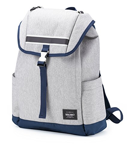 BROMO BARCELONA - Travel Backpack Laptop Case 15 inch - Water Resistant - multi-pocket - Grey