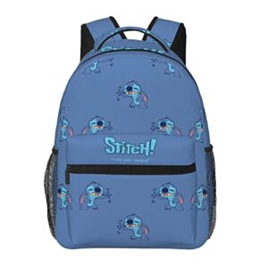 oussma stitch backpack girl’s boy’s adult’s 16 inch double strap shoulder light weight school bookbag water resistant fits laptop