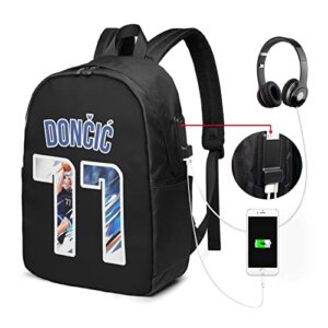 Dallas-Luka-Doncic-#77-Basketball Fans Adult Youth Bag Backpack Schoolbag Laptop Bag Usb Book Bag17 Inch For