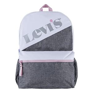 levi’s unisex-adults classic logo backpack, grey/pink, one size