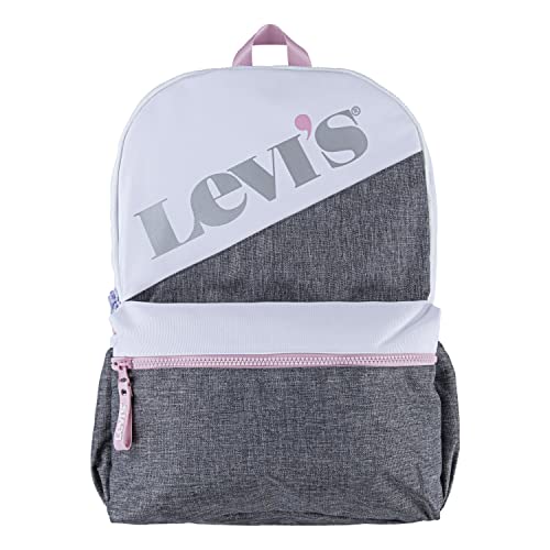 Levi's Unisex-Adults Classic Logo Backpack, Grey/Pink, One Size