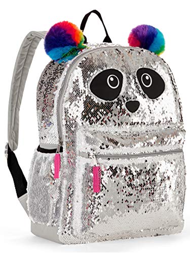 Panda Sequin Backpack for Girls - Panda Backpack with 2 Way Sequins