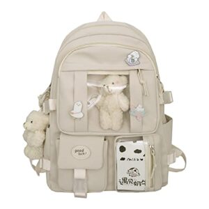 freie liebe kawaii school backpack for girls cute aesthetic backpack school bookbag with pin and accessories