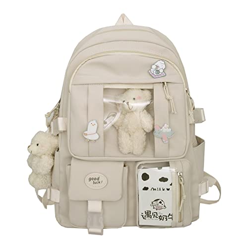 Freie Liebe Kawaii School Backpack for Girls Cute Aesthetic Backpack School Bookbag with Pin and Accessories