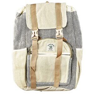 threadheads himalayan hemp herringbone buckle backpack – 11″x16″