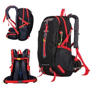 40L Hiking Backpacks, Black Travel Backpack, Ultralight Backpack for Women, Waterproof Backpack, Camping Backpack for Men, Large Tactical Backpack , Hiking Daypacks for Outdoor Fishing, Camping Pack