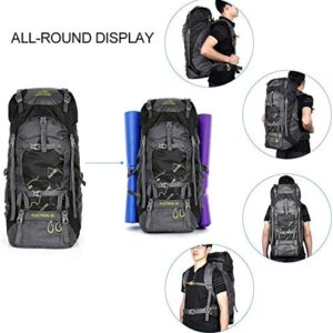 OUTLIFE Hiking Backpack 60L Lightweight Water Reasistant Trekking Bag Durable Outdoor Sport Daypack for Climbing Mountaineering Fishing Travel Cycling