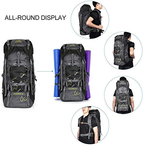 OUTLIFE Hiking Backpack 60L Lightweight Water Reasistant Trekking Bag Durable Outdoor Sport Daypack for Climbing Mountaineering Fishing Travel Cycling