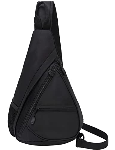 Lohol Lightweight Sling Bag Crossbody Shoulder Chest Bag Urben/Outdoor/Travel Daypack for Women & Men (M/Black)