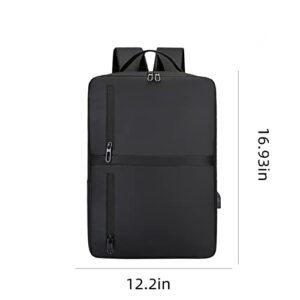 HUVORA Laptop Backpack, Business Slim Durable Backpack with USB Charging Port,Water Resistant Fits 15.6 Inch Notebook (Black)