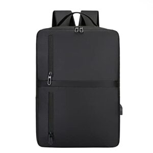 huvora laptop backpack, business slim durable backpack with usb charging port,water resistant fits 15.6 inch notebook (black)