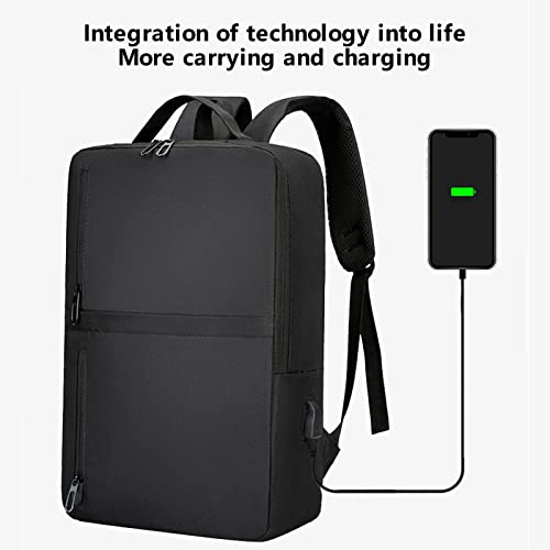 HUVORA Laptop Backpack, Business Slim Durable Backpack with USB Charging Port,Water Resistant Fits 15.6 Inch Notebook (Black)