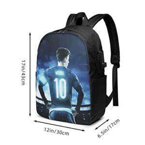 King Of Argentina #10 Messi Classic 17 Inch Laptop Backpack Large Capacity College Backpacks School Bookbags For Women Men