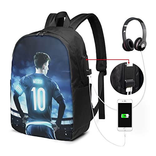 King Of Argentina #10 Messi Classic 17 Inch Laptop Backpack Large Capacity College Backpacks School Bookbags For Women Men